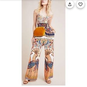 Farm Rio for Anthropologie Zadar Halter Jumpsuit Size Small